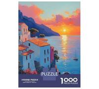 Jigsaw for Adults 1000 Pieces Sunset Coastal Village Puzzles for Adults Hands-on Game Analysis And Logic Unique Birthday And Xmas Gifts 38x26cm/1000pcs
