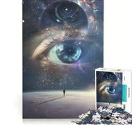 Jigsaw for Adults 1000 Pieces Surreal Eyes in The Galaxy Practical Game Staycation Kill Time Enhance Love between Couples 38x26cm