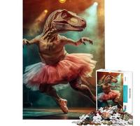 Jigsaw for Adults 1000 Pieces T-Rex Ballet Dancer for Educational Game Challenge Toy Relax Games Family Activities Gifts Birthday (Size 50x75cm)