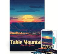 Jigsaw for Adults 1000 Pieces Table Mountain South Africa Landscape Exact Edge Art Brain Boosting Play Quiet Play Game Birthday Art Play(38x26cm)