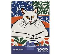 Jigsaw for Adults 1000 Pieces Tea Time Funny Cat Jigsaw for Adults Relax Games Analysis And Logic Unique Birthday And Xmas Gifts 70x50cm/1000pcs