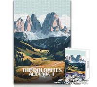 Jigsaw for Adults 1000 Pieces The Dolomites Alta Via Italy Educational Family Game Learning Educational Great Gift Size 38x52cm