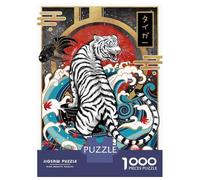 Jigsaw for Adults 1000 Pieces Tiger Rising Jigsaw for Adults Relax Games Analysis And Logic Unique Birthday And Xmas Gifts 52x38cm/1000pcs