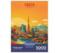 Jigsaw for Adults 1000 Pieces Tokyo Cityscape with Mount Fuji Jigsaw for Adults Relax Games Analysis And Logic Unique Birthday And Xmas Gifts 38x26cm/1000pcs
