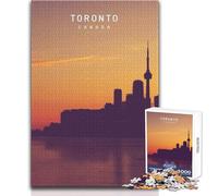 Jigsaw for Adults 1000 Pieces Toronto Family Fun & Game Night Precision Cutting Gift For Birthdays Size 38x52cm