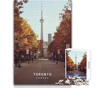 Jigsaw for Adults 1000 Pieces Toronto Family Fun & Game Night Precision Cutting Gift For Birthdays Size 38x26cm