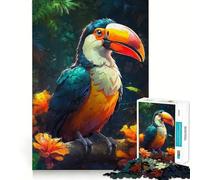 Jigsaw for Adults 1000 Pieces Toucan Tango in The Jungle Exact Edge Art Brain Boosting Play Quiet Play Game Birthday Art Play (50x75cm)