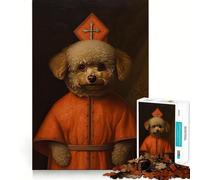 Jigsaw for Adults 1000 Pieces Toy Poodle The Pope Exact Edge Art Brain Boosting Play Quiet Play Game Birthday Art Play (50x75cm)