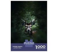 Jigsaw for Adults 1000 Pieces Trophy Deer Head Stag Puzzles for Adults Brain Teaser Game For Family Fun Fun at Home Activities, 38x26cm/1000pcs