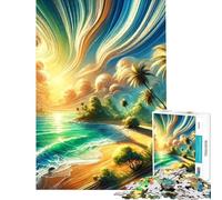 Jigsaw for Adults 1000 Pieces Tropical Island Abstract for Birthday, Chrismas Difficult Hard Family Game Suitable for People Aged 14 And Above (50x75cm)
