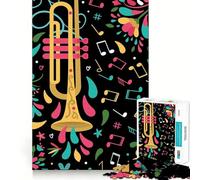 Jigsaw for Adults 1000 Pieces Trumpet Orchestra Player Exact Edge Art Brain Boosting Play Quiet Play Game Birthday Art Play (50x75cm)
