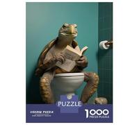 Jigsaw for Adults 1000 Pieces Turtle Toilet Break Puzzles for Adults Brain Teaser Game For Family Fun Fun at Home Activities, 38x26cm/1000pcs