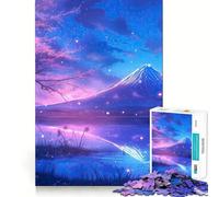 Jigsaw for Adults 1000 Pieces Twilight Sakura Mt Fuji Exact Edge Art Brain Boosting Play Quiet Play Game Birthday Art Play (50x75cm)