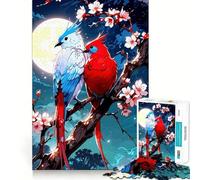 Jigsaw for Adults 1000 Pieces Two Birds on A Blossoming Branch Exact Edge Art Brain Boosting Play Quiet Play Game Birthday Art Play (38x52cm)