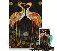 Jigsaw for Adults 1000 Pieces Two Crane Lovers Gustav Style Exact Edge Art Brain Boosting Play Quiet Play Game Birthday Art Play (38x52cm)