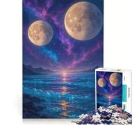 Jigsaw for Adults 1000 Pieces Two Moons over A Cosmic Ocean(1200)(CFCF7), Educational Toy