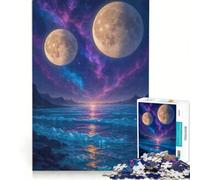 Jigsaw for Adults 1000 Pieces Two Moons over A Cosmic Ocean(1200)(CFCF7), Educational Toy