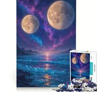 Jigsaw for Adults 1000 Pieces Two Moons over A Cosmic Ocean(1200)(CFCF7), Educational Toy