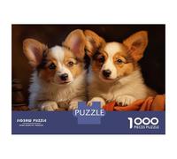 Jigsaw for Adults 1000 Pieces Two Pembroke Welsh Corgis Teenager Puzzles Hands-on Game Presents for Women Christmas Birthday Gifts 70x50cm/1000pcs