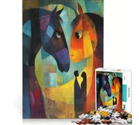Jigsaw for Adults 1000 Pieces Two People And Horses Standing, Educational Toy