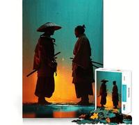 Jigsaw for Adults 1000 Pieces Two Samurai Warriors Face Off Exact Edge Art Brain Boosting Play Quiet Play Game Birthday Art Play (38x52cm)