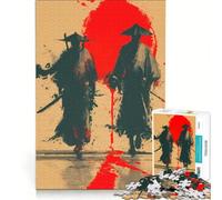 Jigsaw for Adults 1000 Pieces Two Samurai Warriors with Red Sun(无水印)(5D218), Educational Toy
