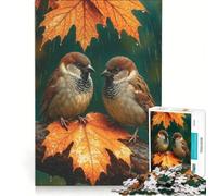 Jigsaw for Adults 1000 Pieces Two Sparrow Birds on A Rainy Autumn Day(1200)(7DFA4), Educational Toy