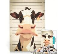Jigsaw for Adults 1000 Pieces Udderly Guilty - A Cow's Mugshot(1200)(6A5FE), Educational Toy