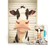 Jigsaw for Adults 1000 Pieces Udderly Guilty - A Cow's Mugshot(1200)(6A5FE), Educational Toy