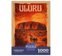 Jigsaw for Adults 1000 Pieces Uluru Vintage Travel Jigsaw for Adults Relax Games Analysis And Logic Unique Birthday And Xmas Gifts 52x38cm/1000pcs