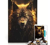Jigsaw for Adults 1000 Pieces Unleashed Black Wolf(1200)(522FC), Educational Toy