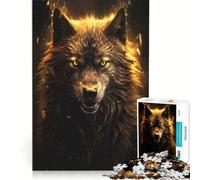 Jigsaw for Adults 1000 Pieces Unleashed Black Wolf(1200)(522FC), Educational Toy