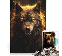 Jigsaw for Adults 1000 Pieces Unleashed Black Wolf(1200)(522FC), Educational Toy