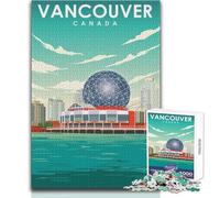 Jigsaw for Adults 1000 Pieces Vancouver Canada Art Family Fun & Game Night Precision Cutting Gift For Birthdays Size 38x52cm
