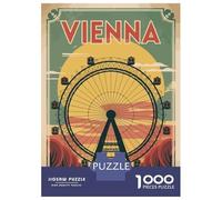 Jigsaw for Adults 1000 Pieces Vienna Ferris Wheel Vintage Travel Puzzles for Adults Brain Teaser Game For Family Fun Fun at Home Activities, 70x50cm/1000pcs