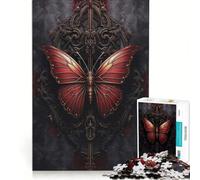 Jigsaw for Adults 1000 Pieces Vintage Red Butterfly Fun Games Decompressing Intellectual Wishlist with Santa Claus 38x52cm