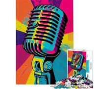 Jigsaw for Adults 1000 Pieces Vocal Virtuosity Pop Mic Difficult And Challenge Stress Reliever Home Decoration Toys Suitable for Ages 14 And Up (50x75cm)