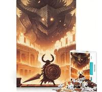 Jigsaw for Adults 1000 Pieces Warrior Facing A Colossal Demon Fun Games Fun Activities at Home Birthday Present,Travel Gifts 50x75cm