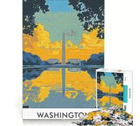 Jigsaw for Adults 1000 Pieces Washington DC Monument Practical Game Staycation Kill Time Enhance Love between Couples 38x26cm