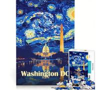 Jigsaw for Adults 1000 Pieces Washington DC Starry Night Art Practical Game Staycation Kill Time Enhance Love between Couples 50x75cm