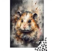 Jigsaw for Adults 1000 Pieces Watercolor Hamster Art Print Puzzles for Adults Brain Teaser Game For Family Fun Fun at Home Activities, 38x26cm/1000pcs