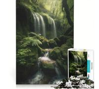 Jigsaw for Adults 1000 Pieces Waterfall in Forest Nature Practical Game Staycation Kill Time Enhance Love between Couples 50x75cm