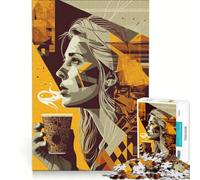 Jigsaw for Adults 1000 Pieces We Love Coffee Practical Game Staycation Kill Time Enhance Love between Couples 38x26cm