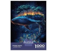 Jigsaw for Adults 1000 Pieces Whale Cityscape Starry Night Teenager Puzzles Hands-on Game Presents for Women Christmas Birthday Gifts 52x38cm/1000pcs