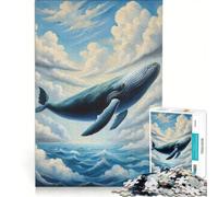 Jigsaw for Adults 1000 Pieces Whale in The Clouds Practical Game Staycation Kill Time Enhance Love between Couples 50x75cm