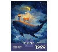 Jigsaw for Adults 1000 Pieces Whale Island Dreamscape Teenager Puzzles Hands-on Game Presents for Women Christmas Birthday Gifts 52x38cm/1000pcs