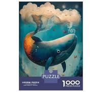 Jigsaw for Adults 1000 Pieces Whale Pretty Jigsaw for Adults Brain Teaser Game Staycation Kill Time Fun Activities at Home 38x26cm/1000pcs
