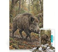 Jigsaw for Adults 1000 Pieces Wild Boar in The Forest, Educational Toy