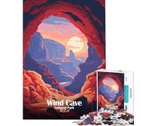 Jigsaw for Adults 1000 Pieces Wind Cave National Park Illustration for Educational Game Challenge Toy Relax Games A Work of Art Gifts for Women Men (Size 38x26cm)