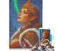 Jigsaw for Adults 1000 Pieces Winter Elf Queen with Aurora(无水印)(5FC49), Educational Toy